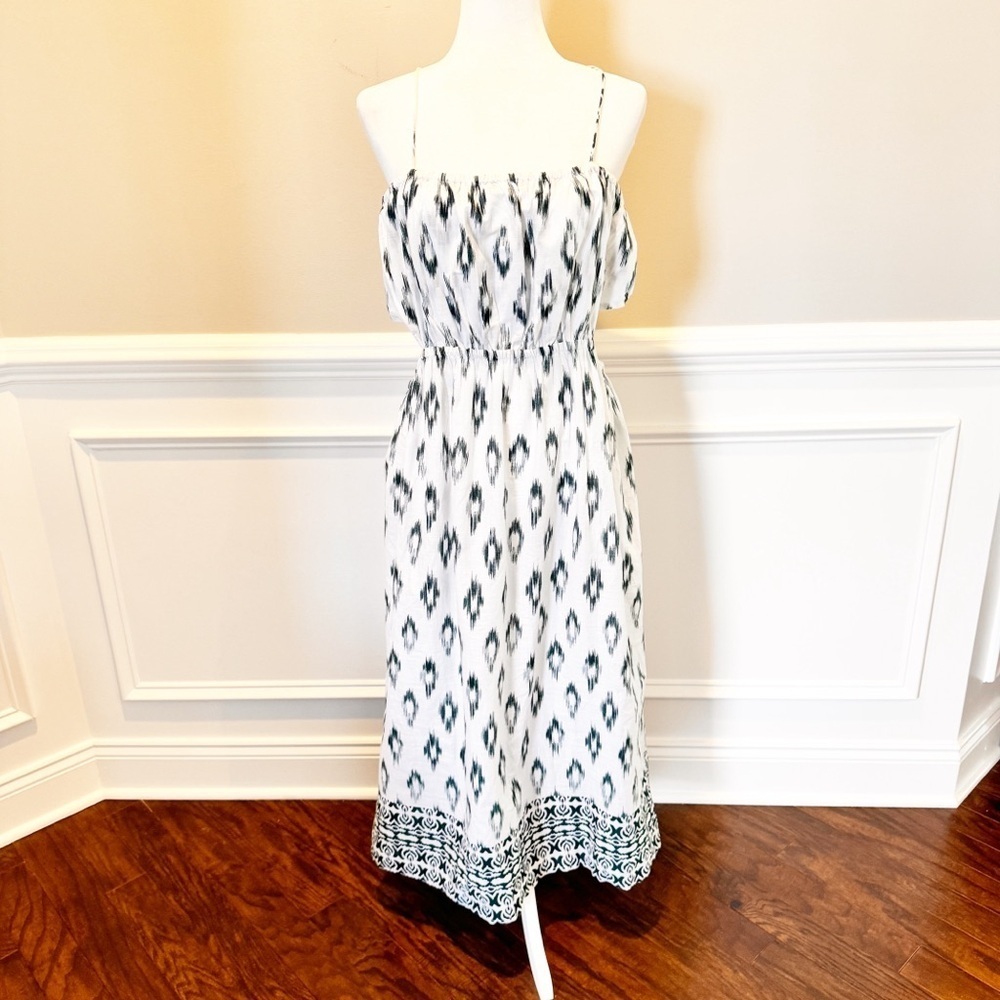 NEW Playa Lucila coverup dress size XXL blue / gray white cutout detail